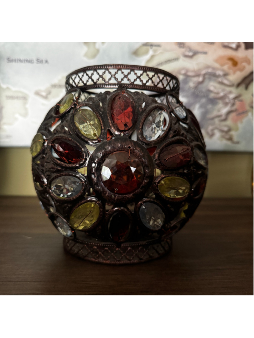 Kirkland’s Jeweled Metal Lantern Candle Holder